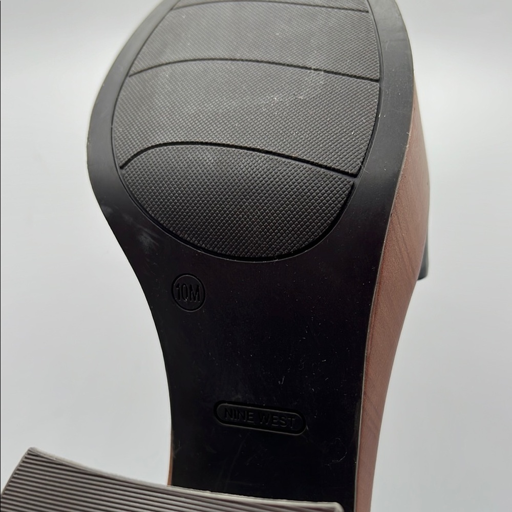 Nine West Sz‎ 10 Openit 9 Black and Brown Platform Sandals NEW - Picture 12 of 15